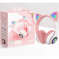 Audífonos Inalámbricos Cat Gato Rosa Luces Rgb - Miniatura 2