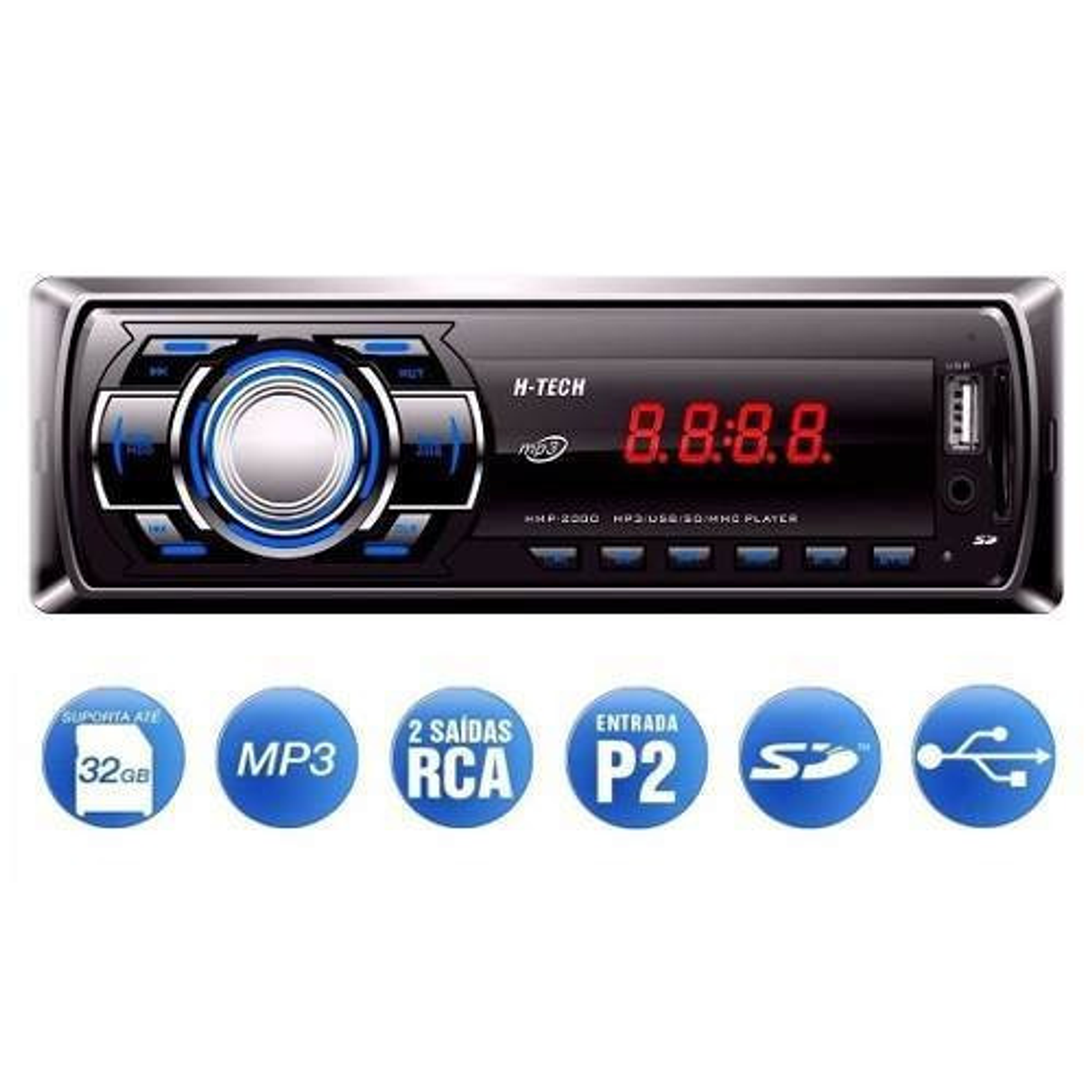 Radio De Auto Con Usb Y Lector De Tarjeta Sd 2