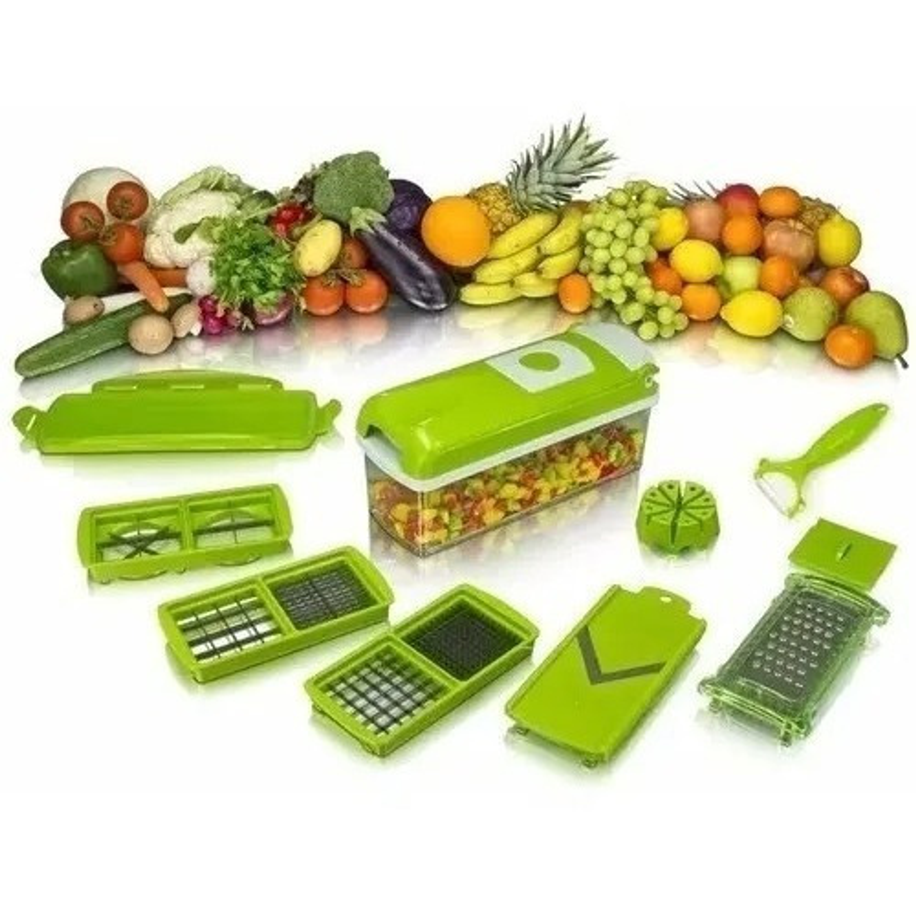 Picador Cortador De Verduras Frutas Rayador Alimentos 5 En 1 1