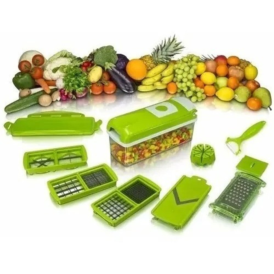 Picador Cortador De Verduras Frutas Rayador Alimentos 5 En 1 1