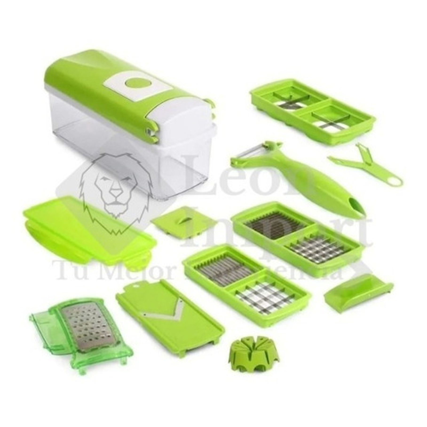 Picador Cortador De Verduras Frutas Rayador Alimentos 5 En 1 2