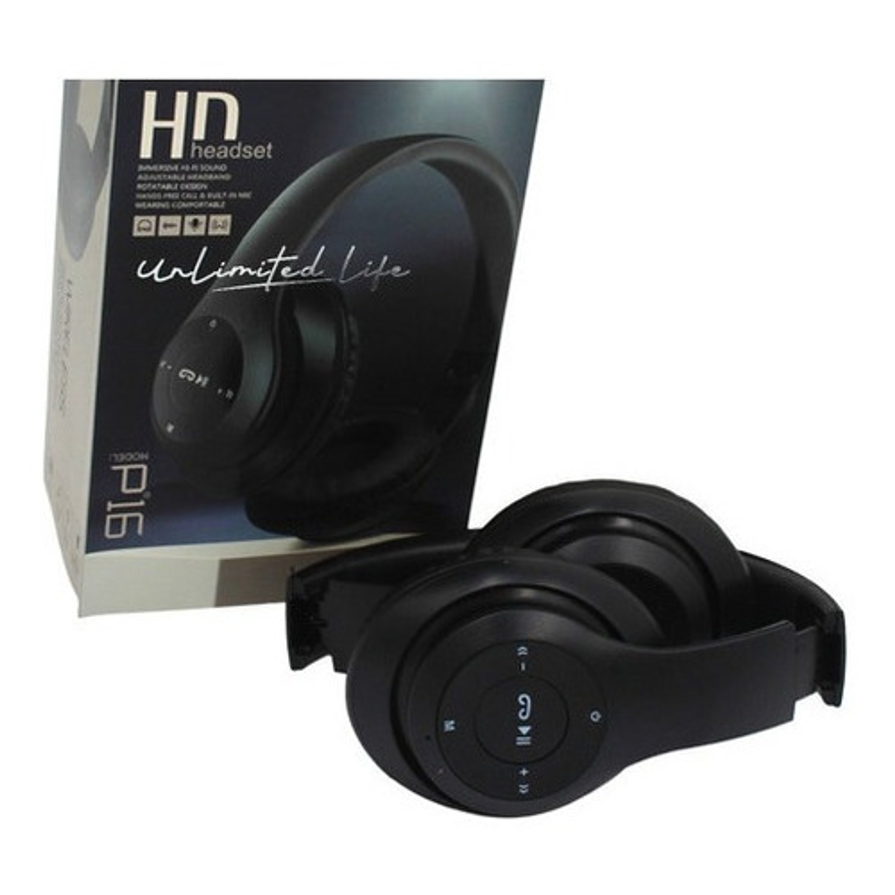 Audifonos Wireless P16 Bluetooth Recargable Headphones Negro 1