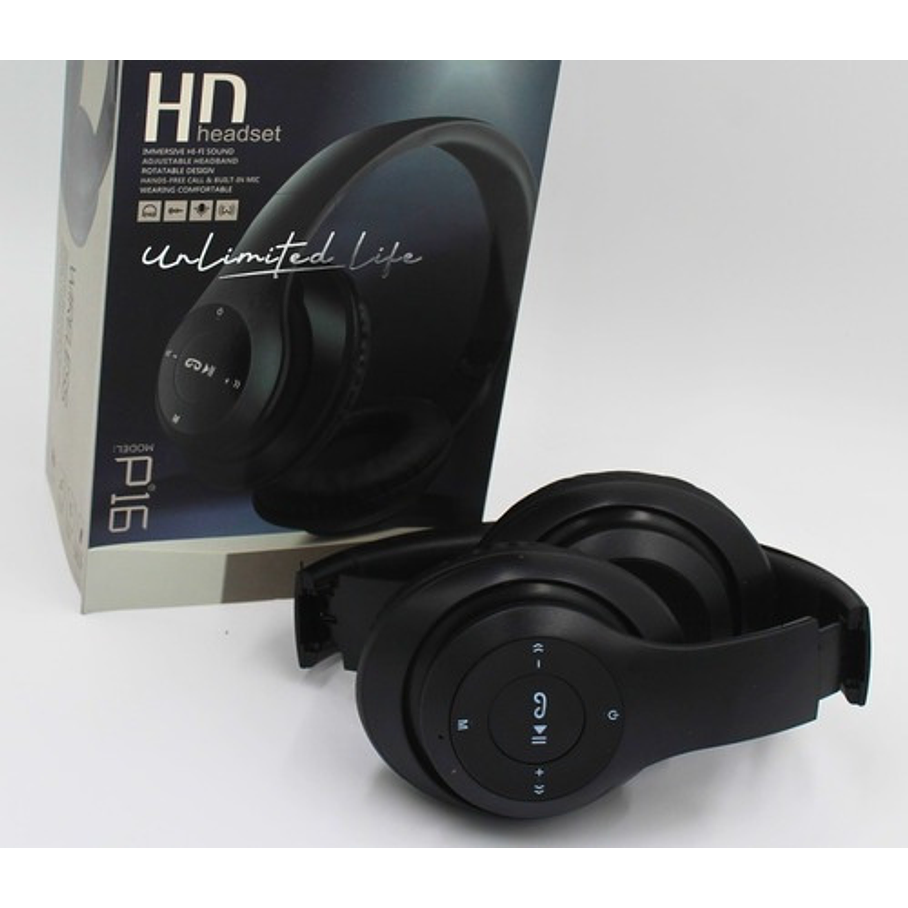 Audifonos Wireless P16 Bluetooth Recargable Headphones Negro 7