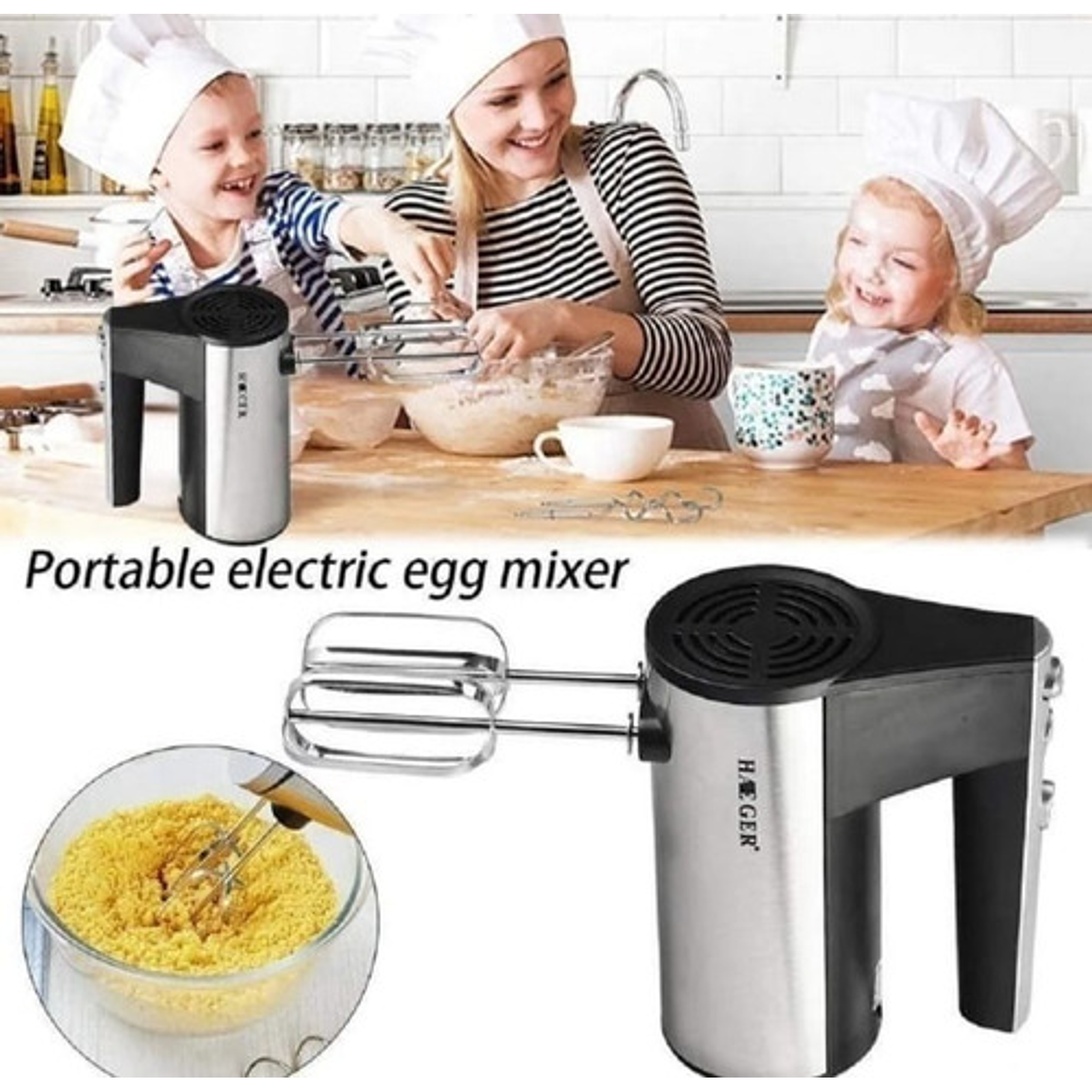 Batidora De Mano Electrica Haeger 450w 5 Velocidades  2