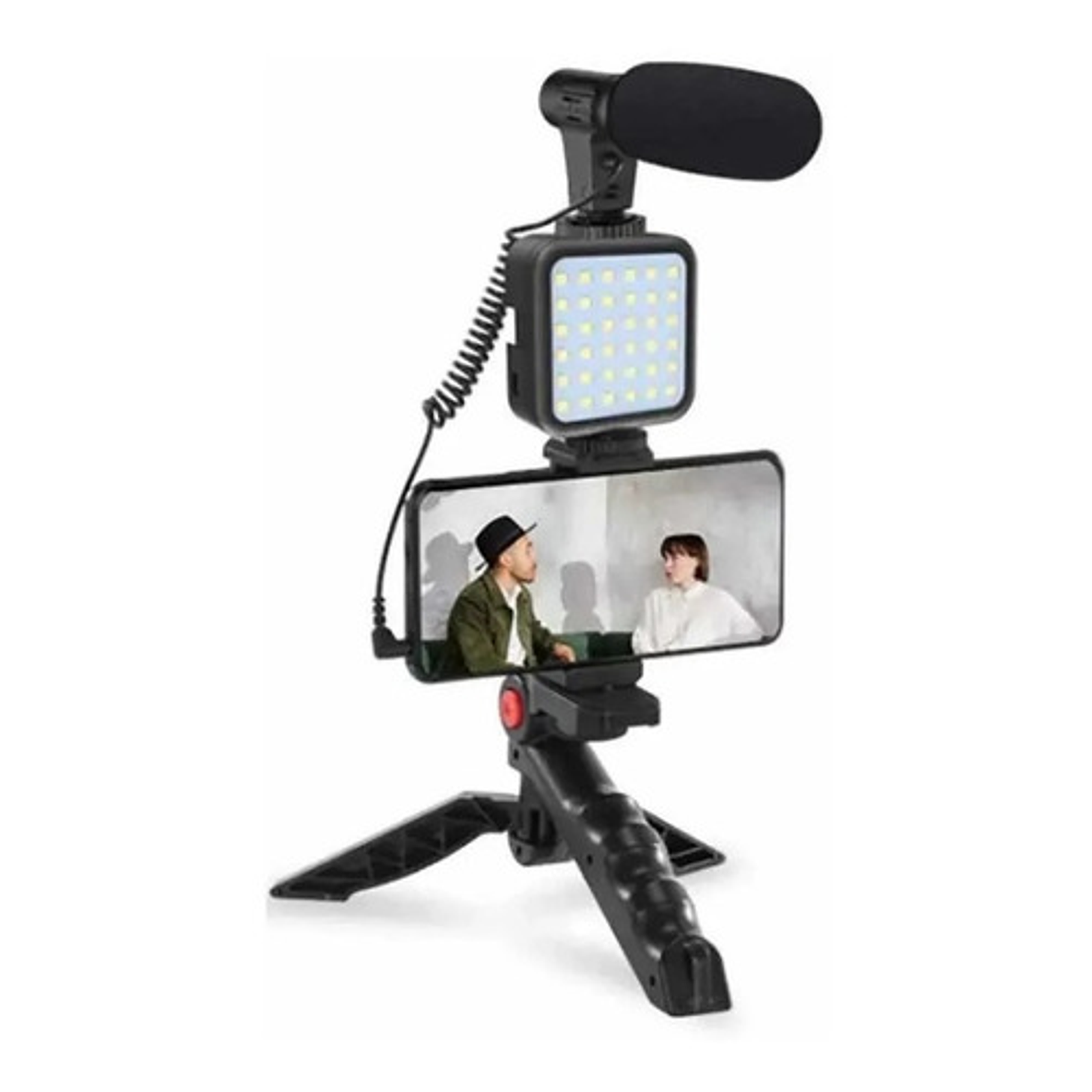 Kit De Grabación Con Micrófono Luz Led Y Soporte Tripode  1