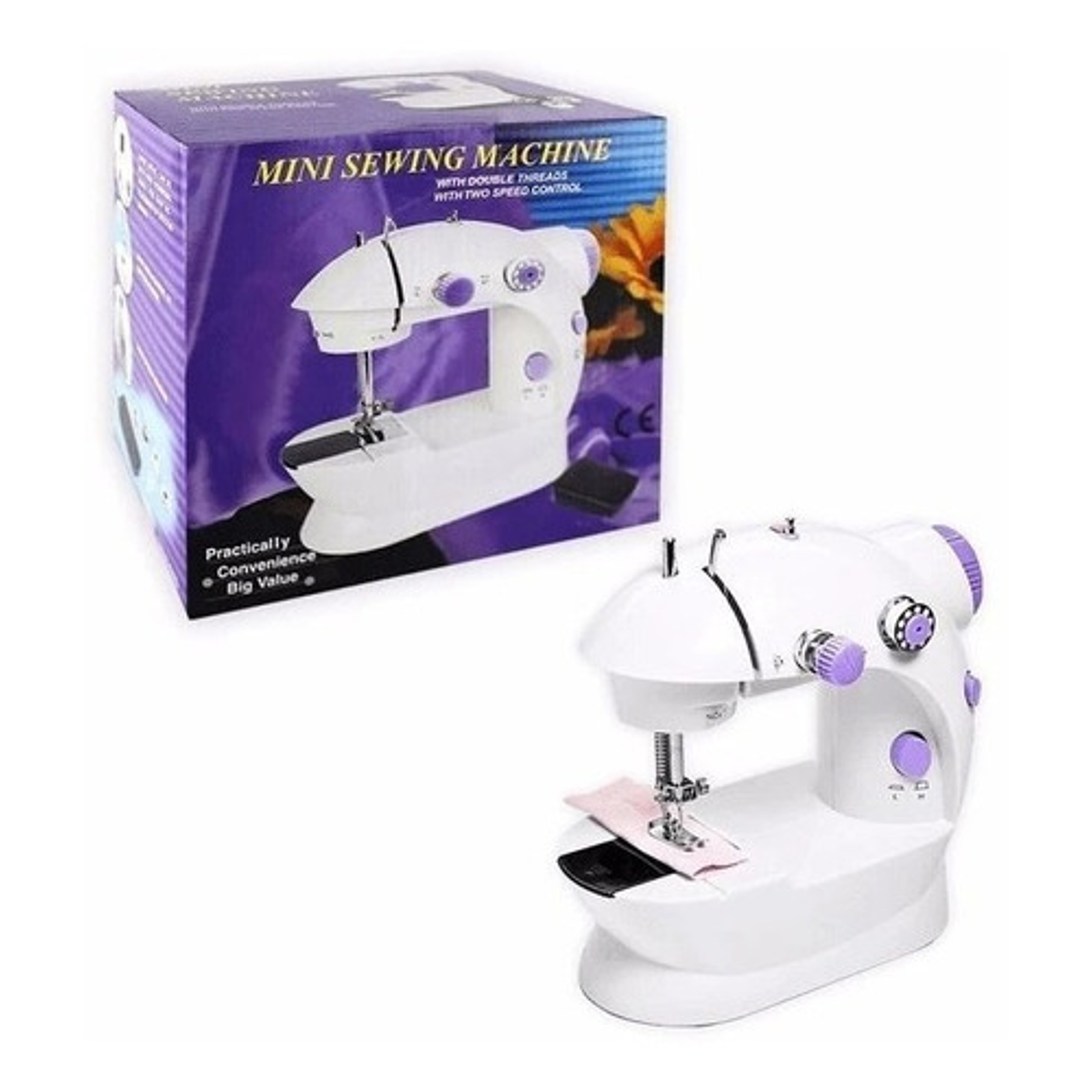 Máquina Coser Portátil Pedal Eléctrica Domestica Blanco 2