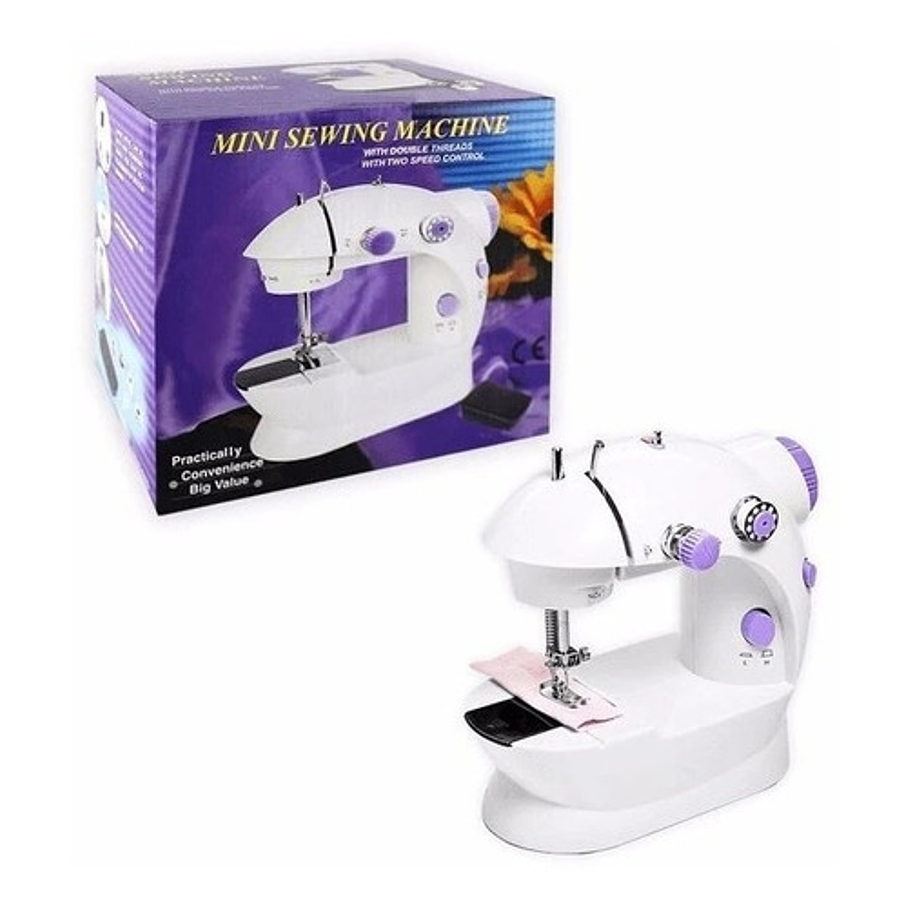 Máquina Coser Portátil Pedal Eléctrica Domestica Blanco 2
