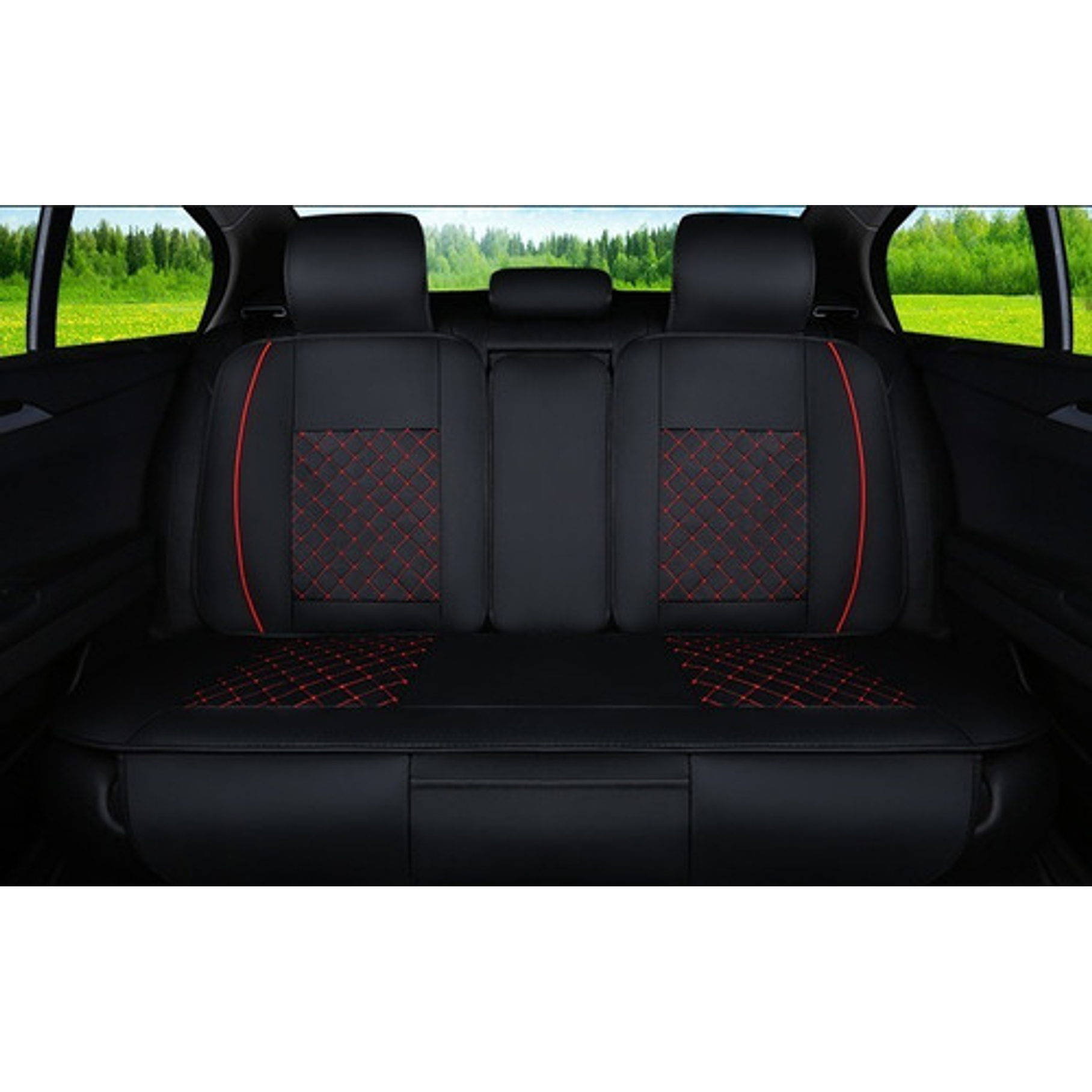 Kit Funda Cubre Asiento Cuero Auto Premium Luxury Almoadilla 14