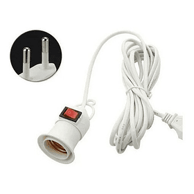 Soquete E27 Con Interruptor Cable 8 Mts Enchufe