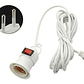 Soquete E27 Con Interruptor Cable 8 Mts Enchufe - Miniatura 1