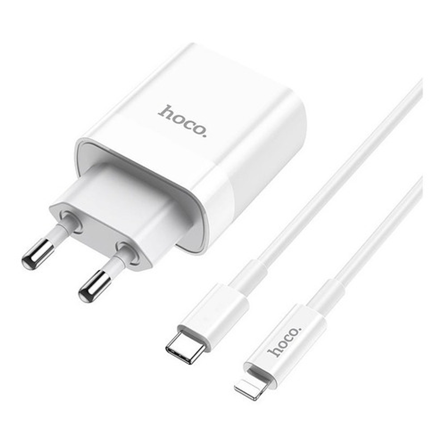 Cargador + Cable Usb C A Lightning Hoco C80A Plus  Cargar Rapida 3.0 18w  1