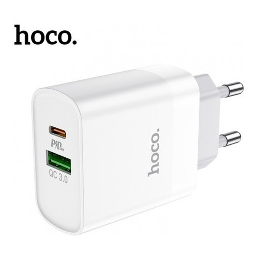 Cargador + Cable Usb C A Lightning Hoco C80A Plus  Cargar Rapida 3.0 18w  2