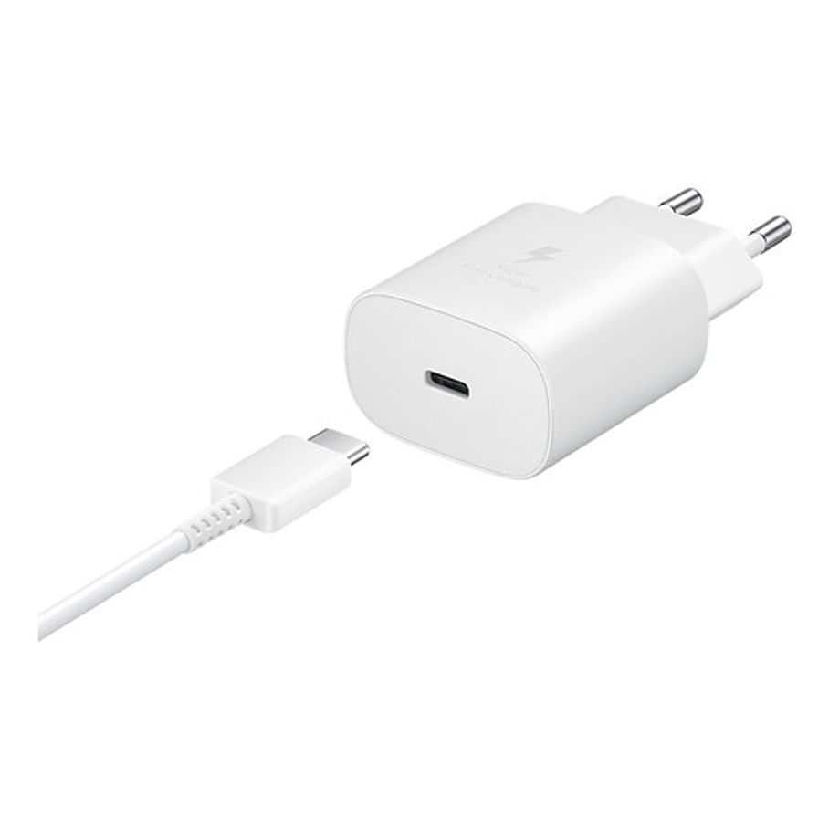Cargador Samsung Usb C 25W  De Pared Carga Super Rápida Blanco  5