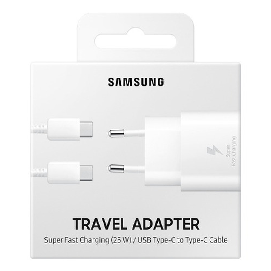 Cargador Samsung Usb C 25W  De Pared Carga Super Rápida Blanco  7