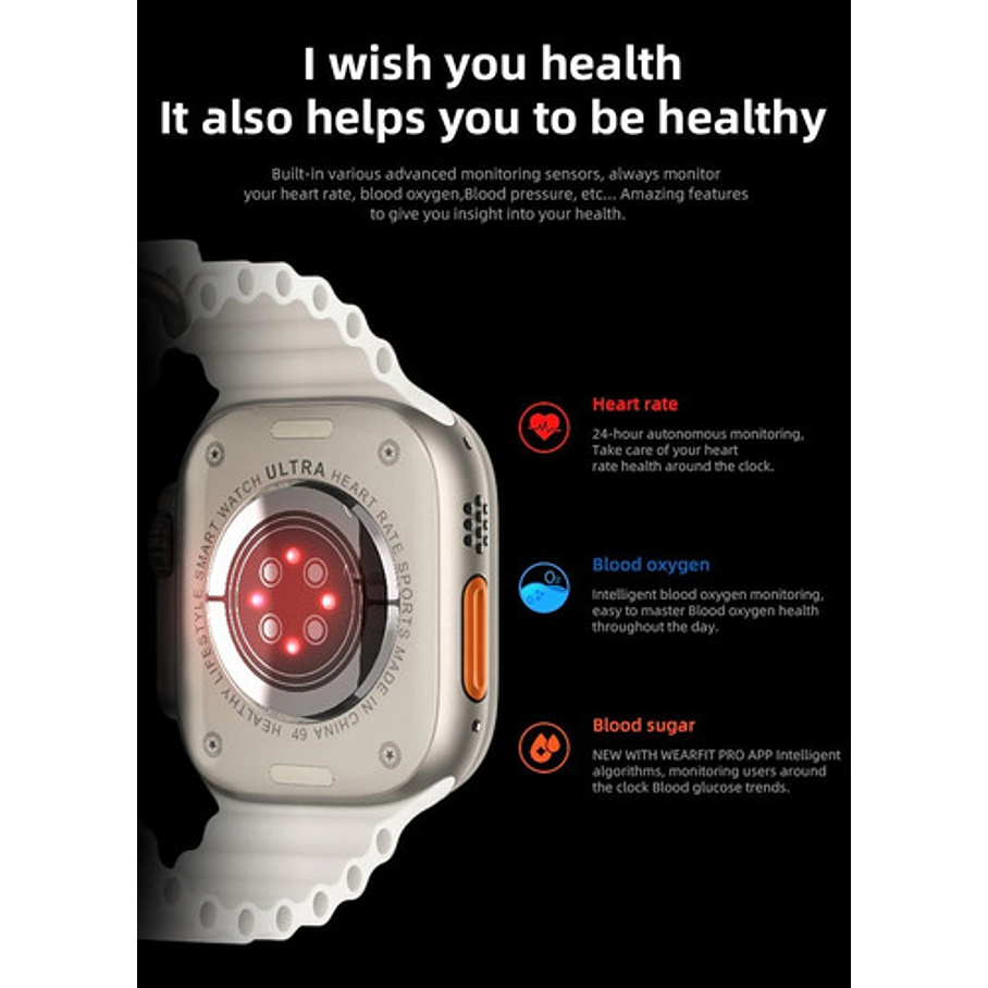 Reloj Smartwatch Serie 8 Ultra Llamada Juego Notificaciones Qs8  19