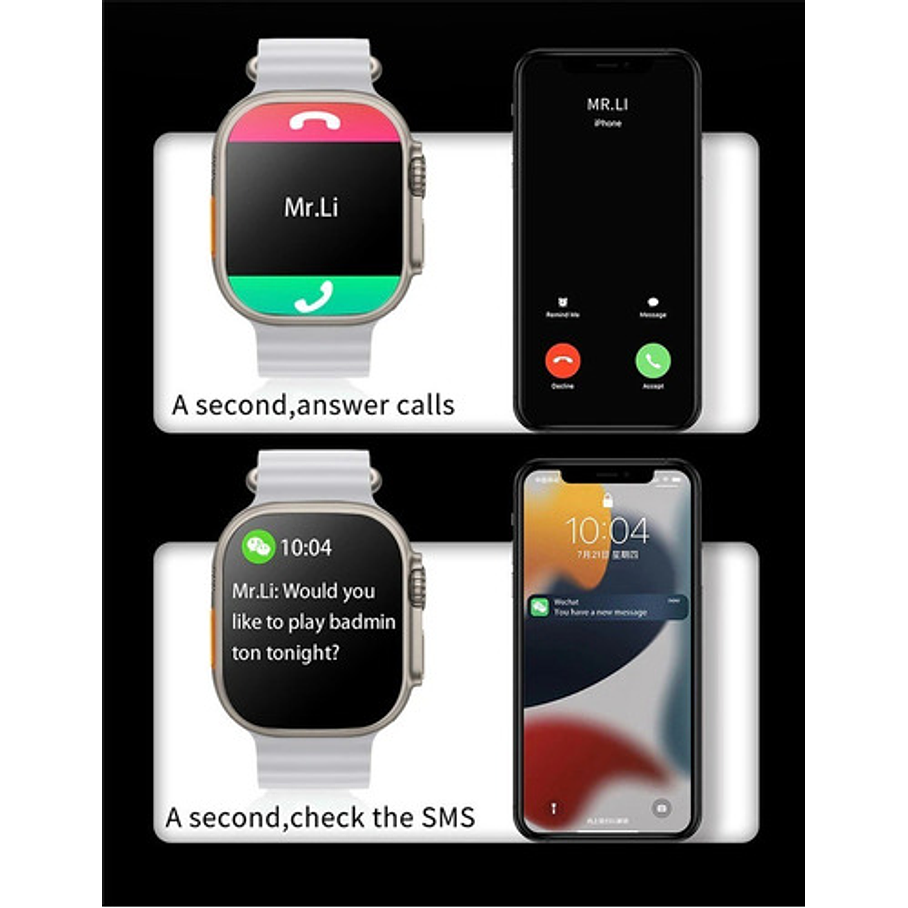 Reloj Smartwatch Serie 8 Ultra Llamada Juego Notificaciones Qs8  24