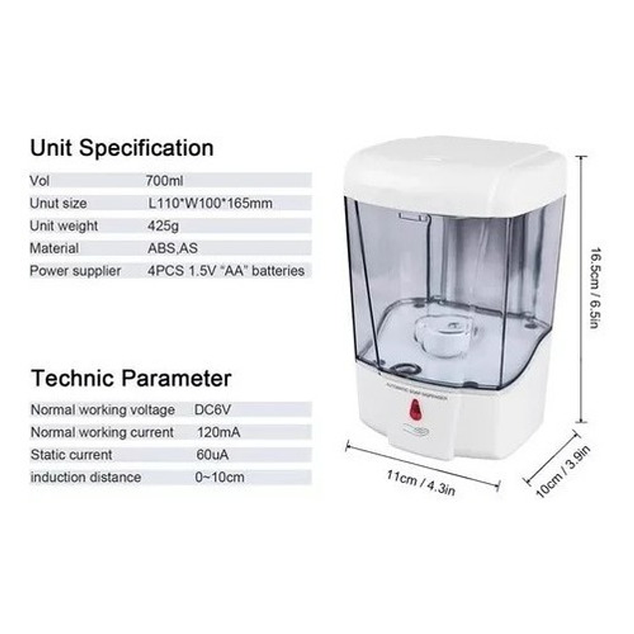 Dispensador Electrico Sin Contacto De Jabón O Alcohol Gel  4