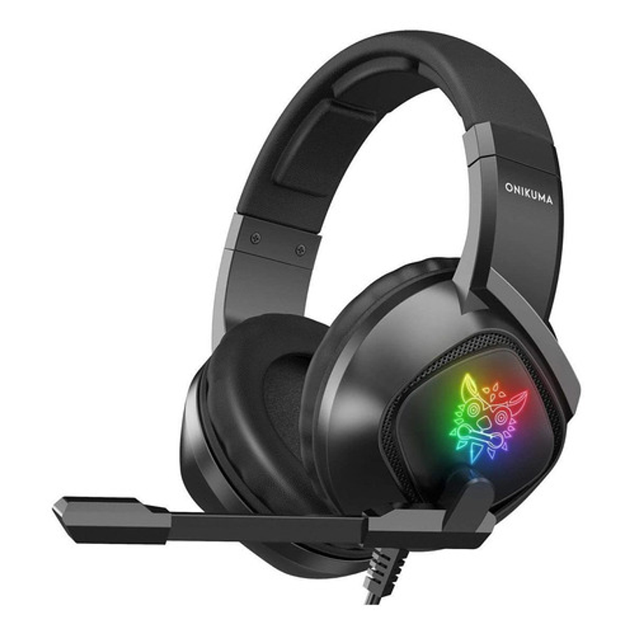 Audífonos Gamer Onikuma K19 Negro Con Luz  Rgb Led 1