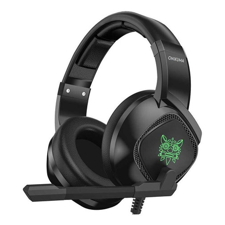 Audífonos Gamer Onikuma K19 Negro Con Luz  Rgb Led 2