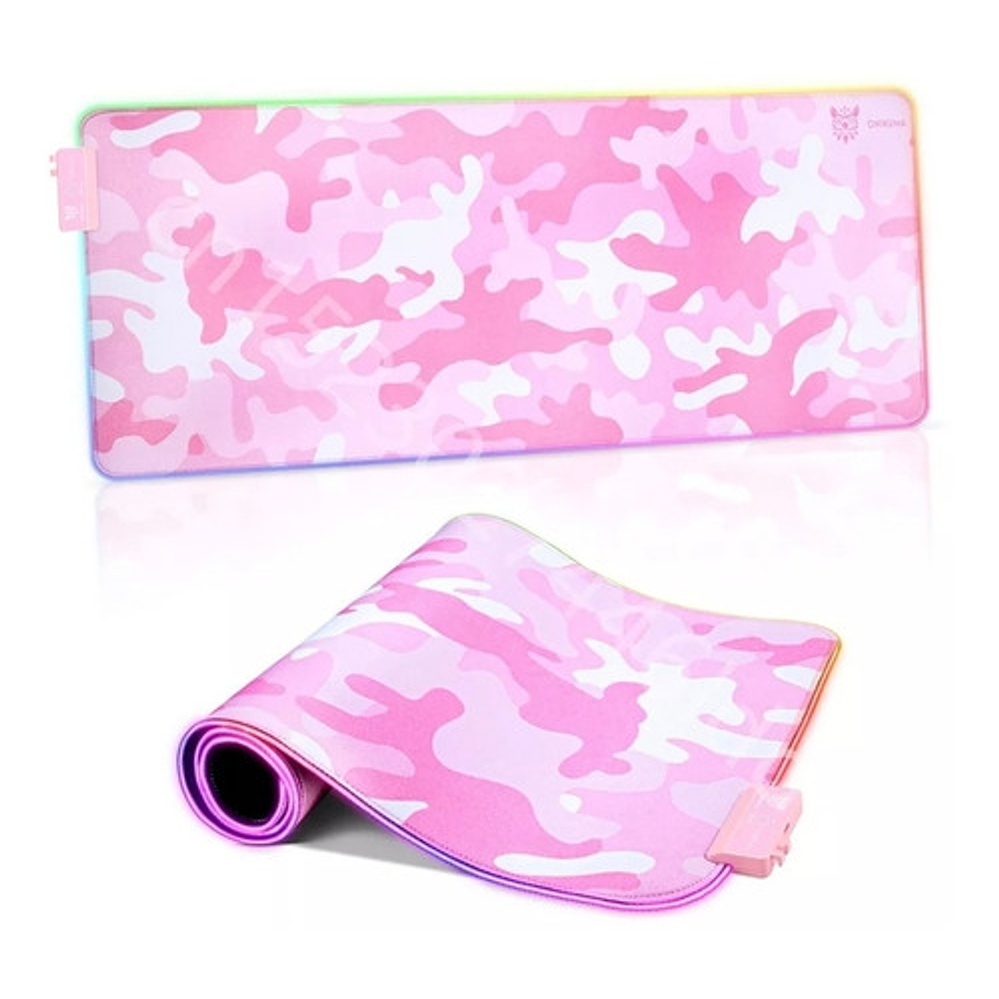 Mousepad Onikuma G5  Rosada Con Luces Rgb 80x30 2