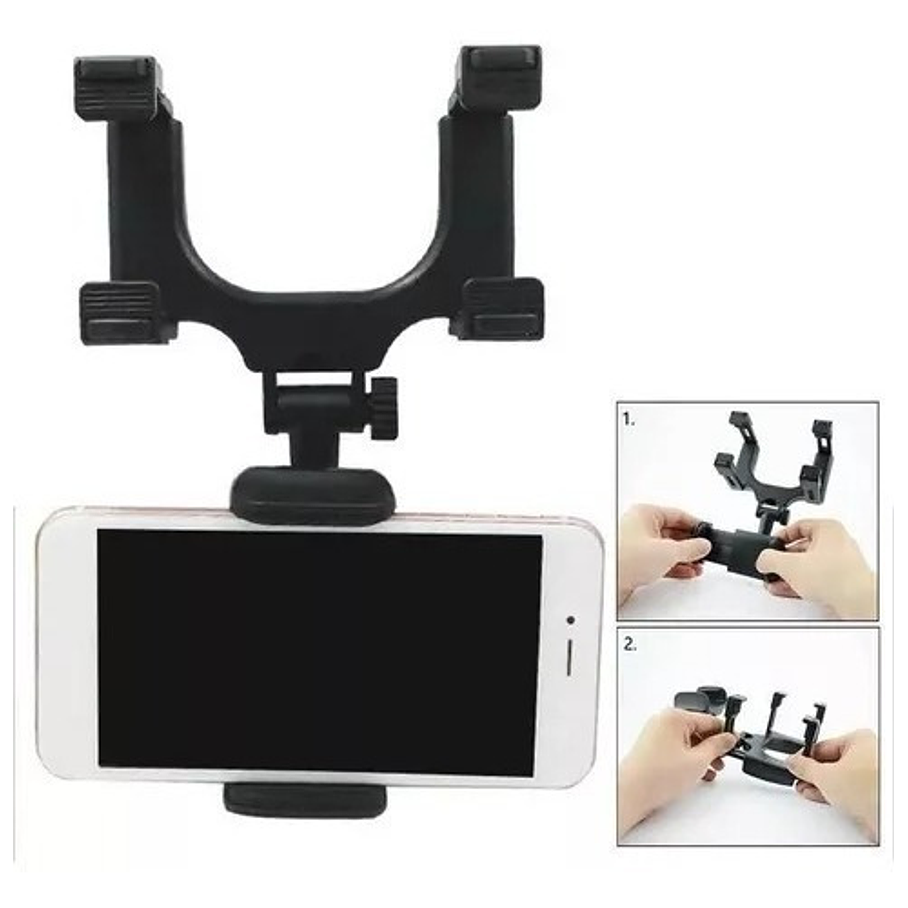 Soporte Celular Auto Porta Espejo Retrovisor Giro De Soporte 2