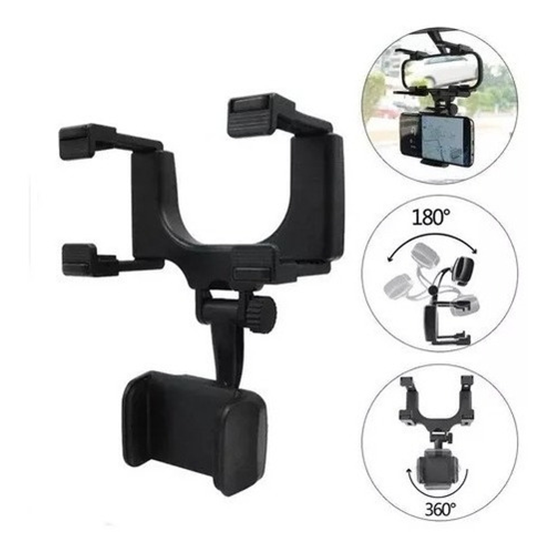 Soporte Celular Auto Porta Espejo Retrovisor Giro De Soporte 3