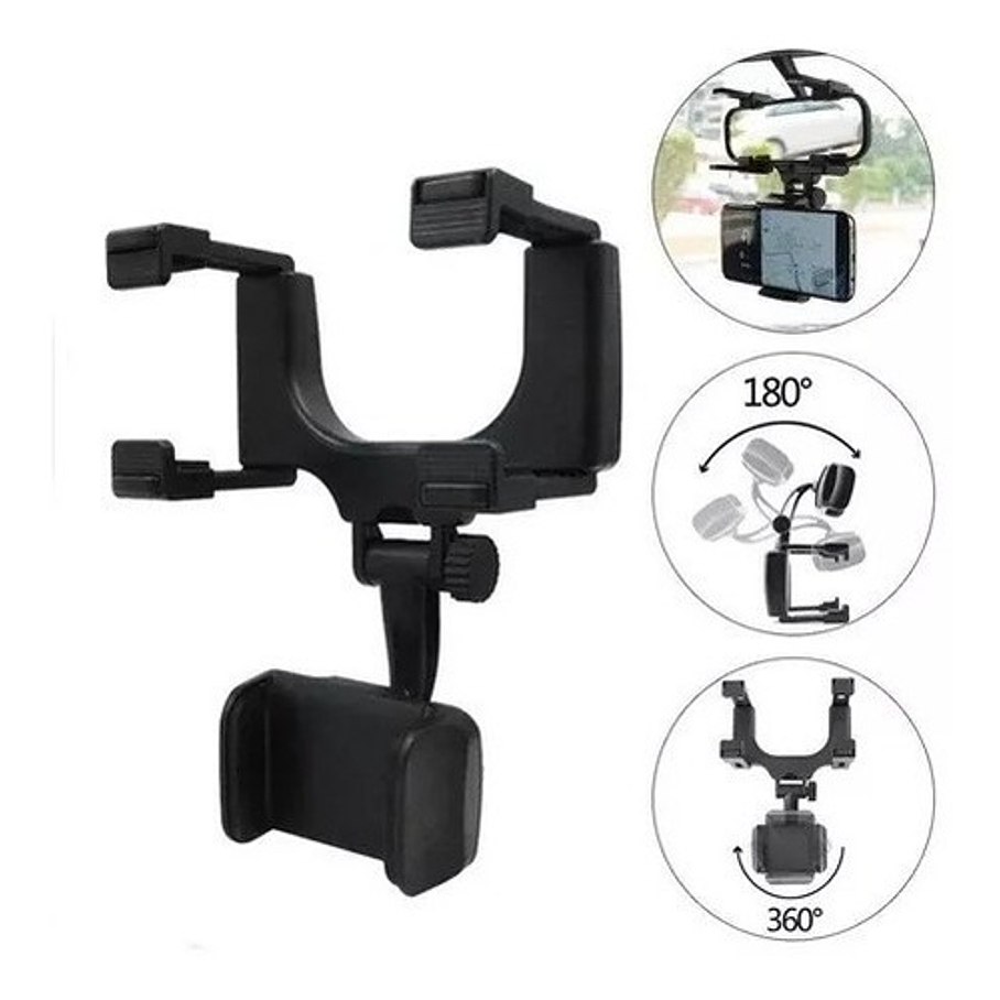 Soporte Celular Auto Porta Espejo Retrovisor Giro De Soporte 3