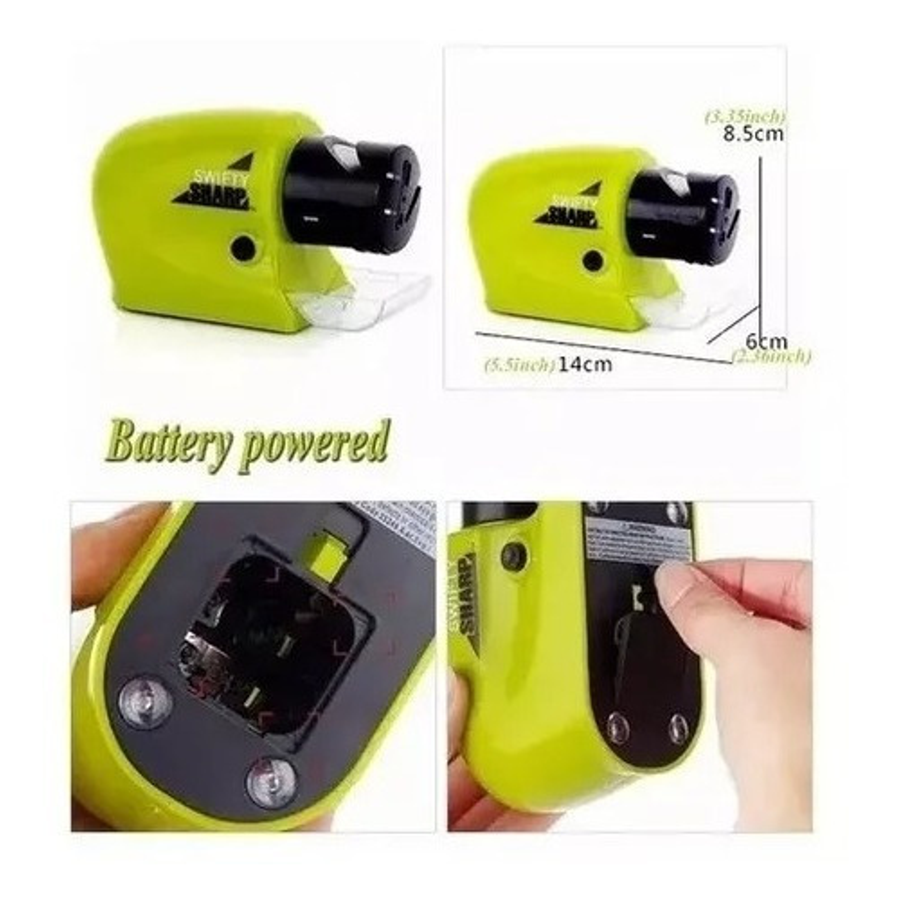 Afilador Cuchillos Tijeras Eléctrico A Pilas Fácil Y Rápido 4