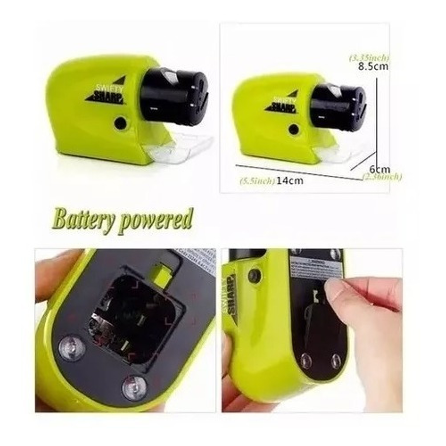 Afilador Cuchillos Tijeras Eléctrico A Pilas Fácil Y Rápido 4