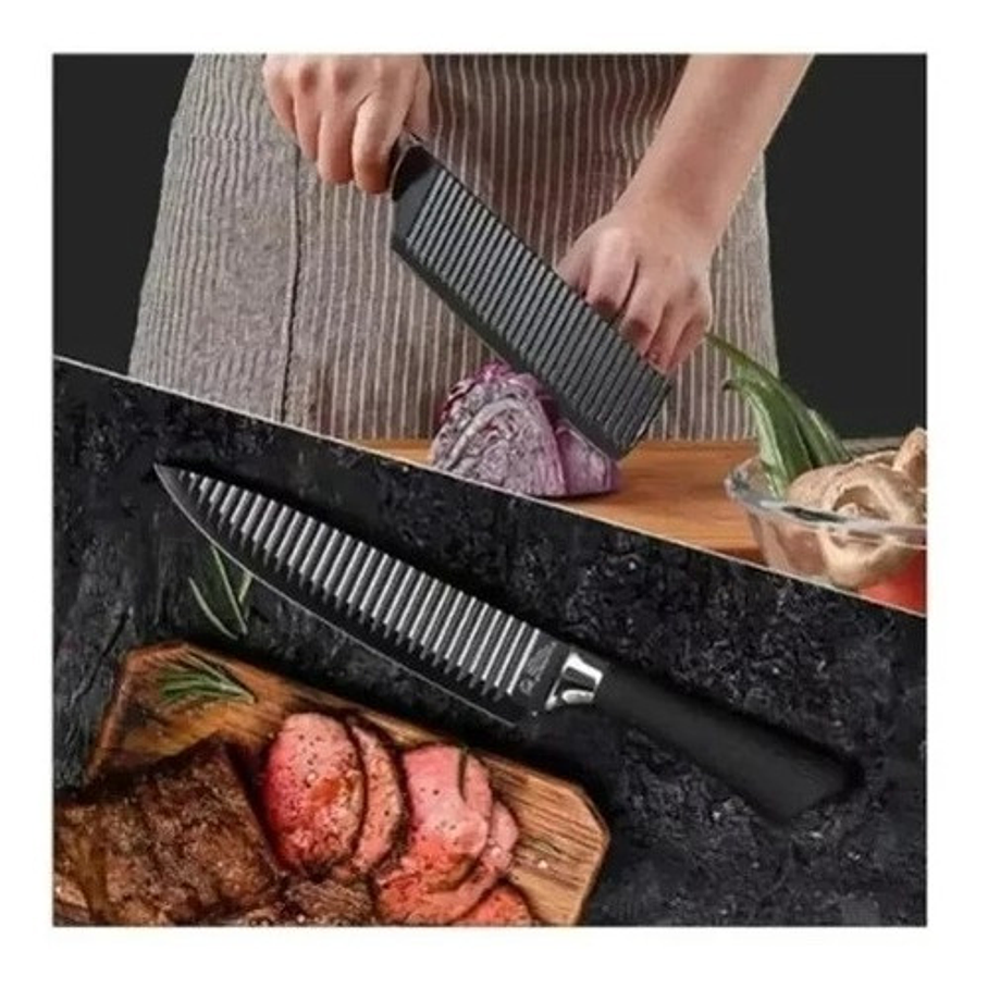 Set De 6 Cuchillos Juego Cuchillos Cocina Tijera Pelador Pro 4