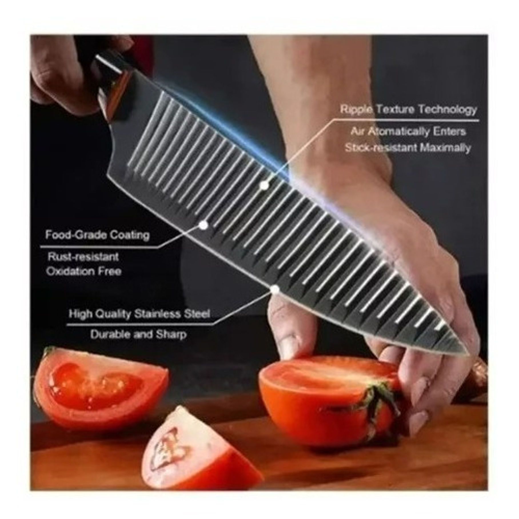 Set De 6 Cuchillos Juego Cuchillos Cocina Tijera Pelador Pro 7