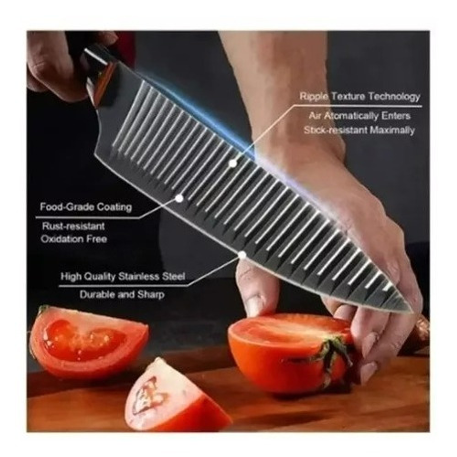 Set De 6 Cuchillos Juego Cuchillos Cocina Tijera Pelador Pro 7