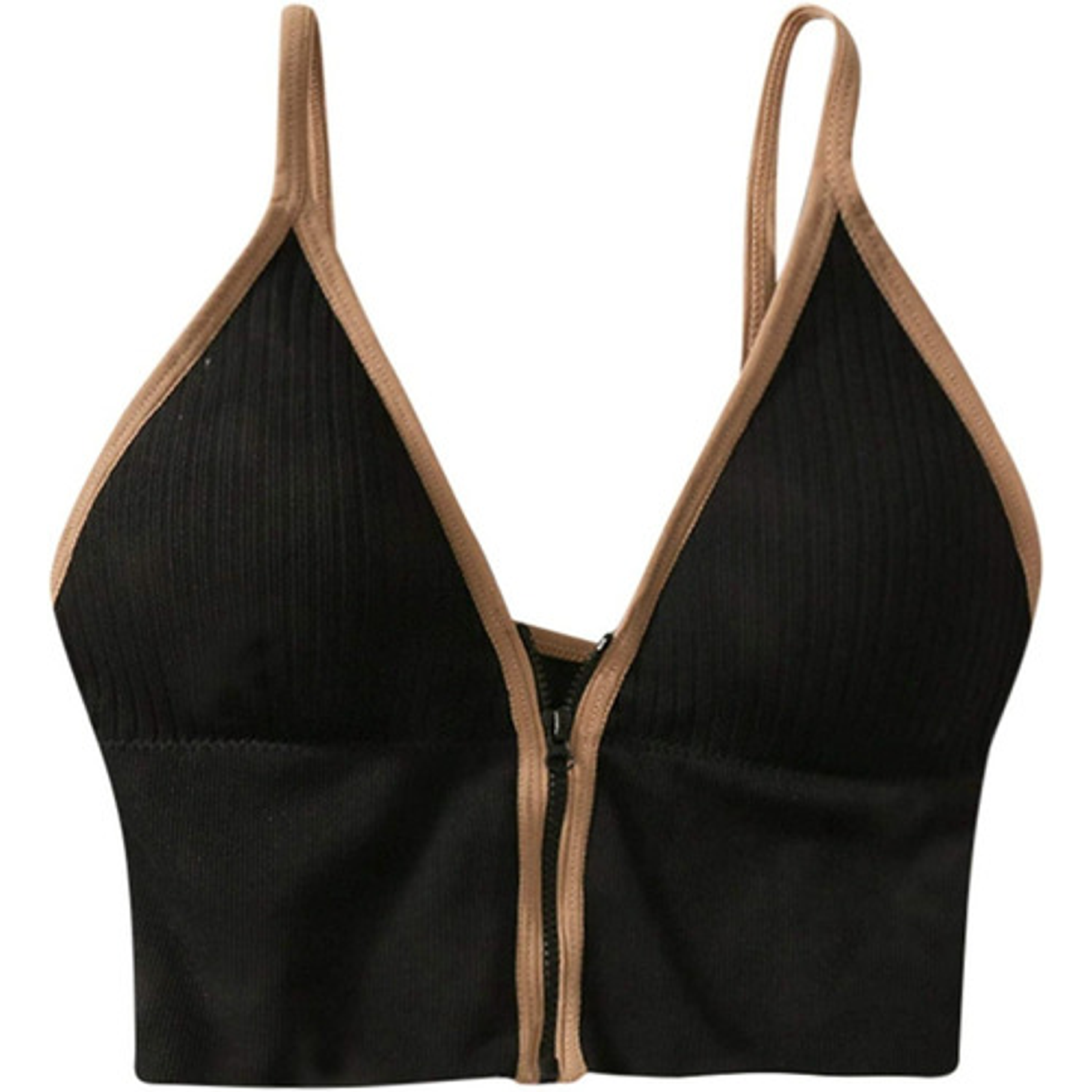 Crop Top Sujetador Con Cremallera Brasier Top Deportivo  4