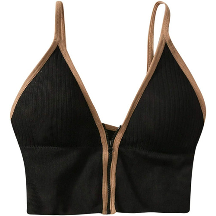 Crop Top Sujetador Con Cremallera Brasier Top Deportivo  4