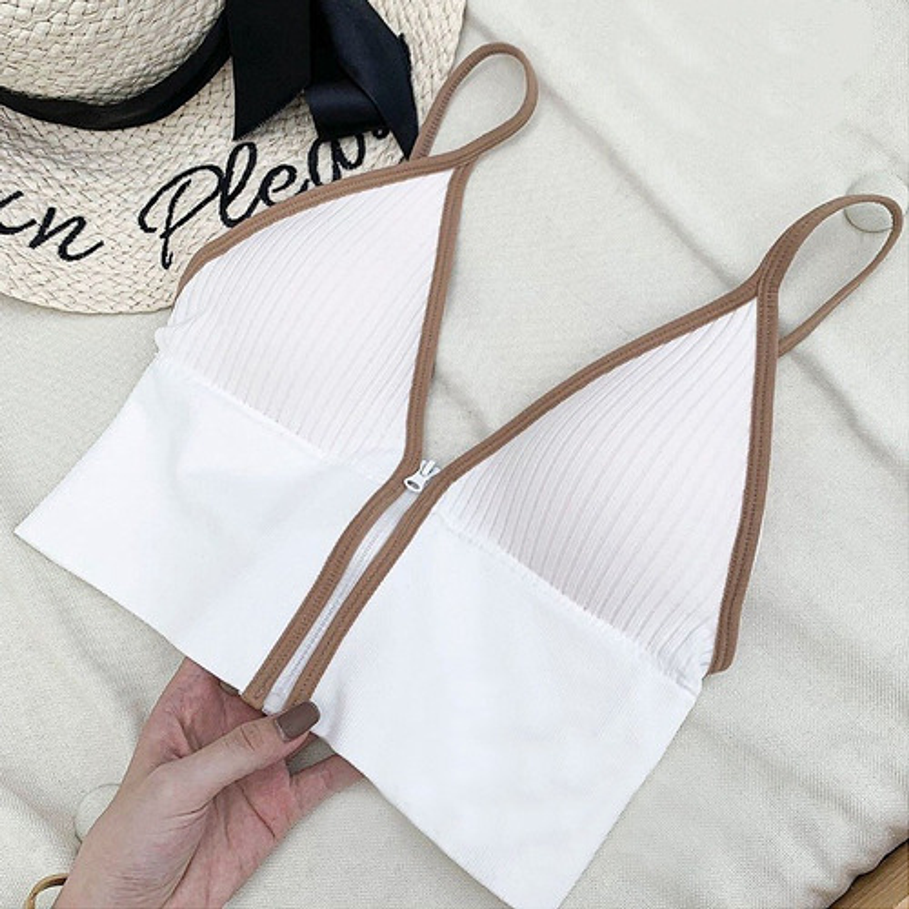 Crop Top Sujetador Con Cremallera Brasier Top Deportivo  10