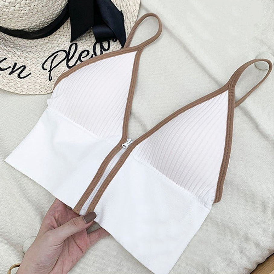 Crop Top Sujetador Con Cremallera Brasier Top Deportivo  10