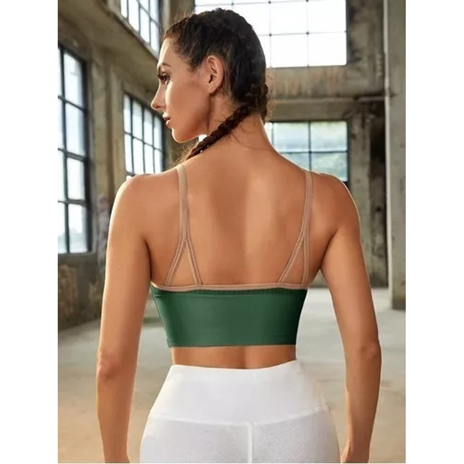 Crop Top Sujetador Con Cremallera Brasier Top Deportivo  23