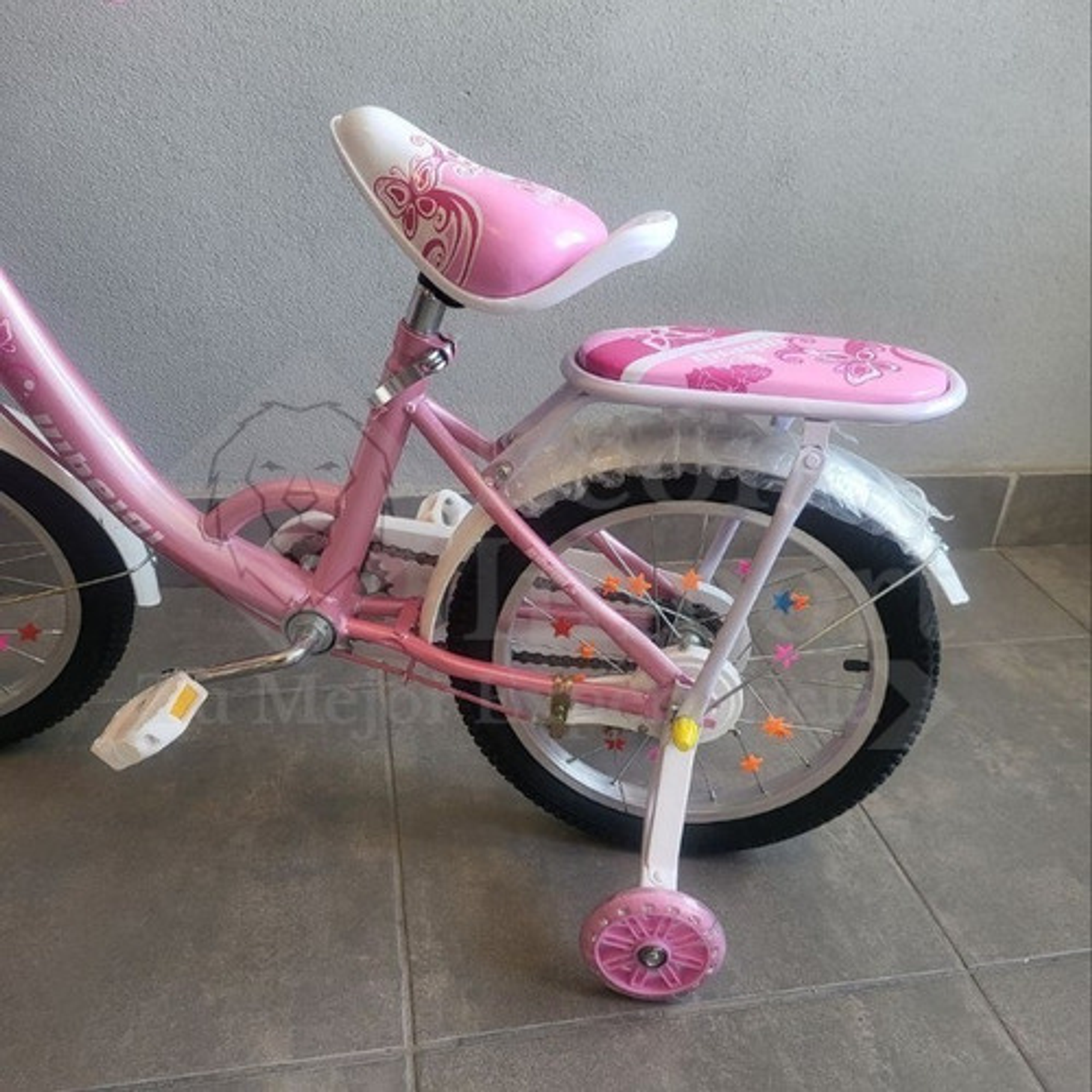 Bicicleta Aro 16 con Canasto Rosada Para Niñas  5