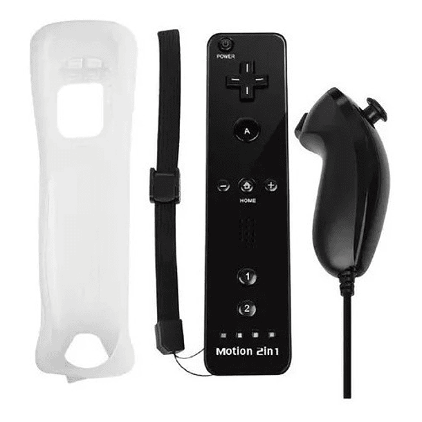 Joystick Wii Negro Control Wii Wiimote Mando Wii + Nunchuk | León Import