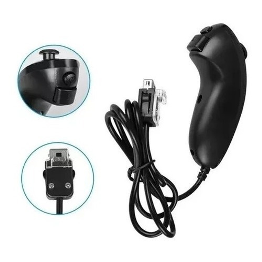 Joystick Para Wii Negro Control Wii Wiimote Mando Wii + Nunchuk 5