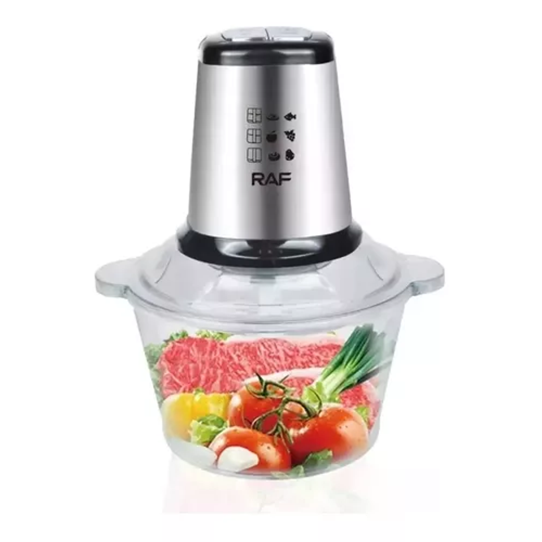 Procesador Picador Electrico Carne Alimentos De Vidrio 2l 1