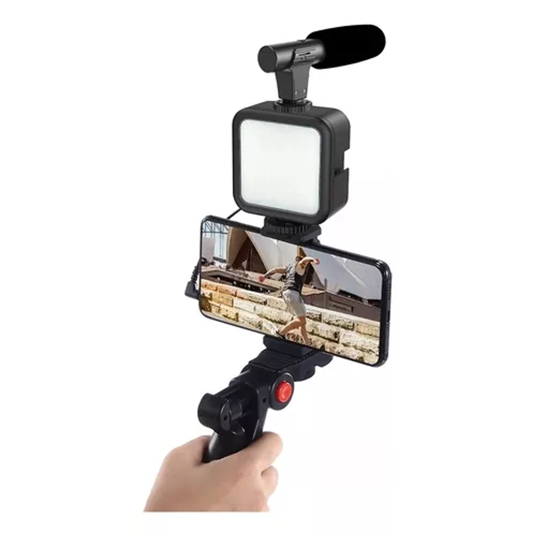 Kit De Grabación Con Micrófono Luz Led Y Soporte Tripode  6