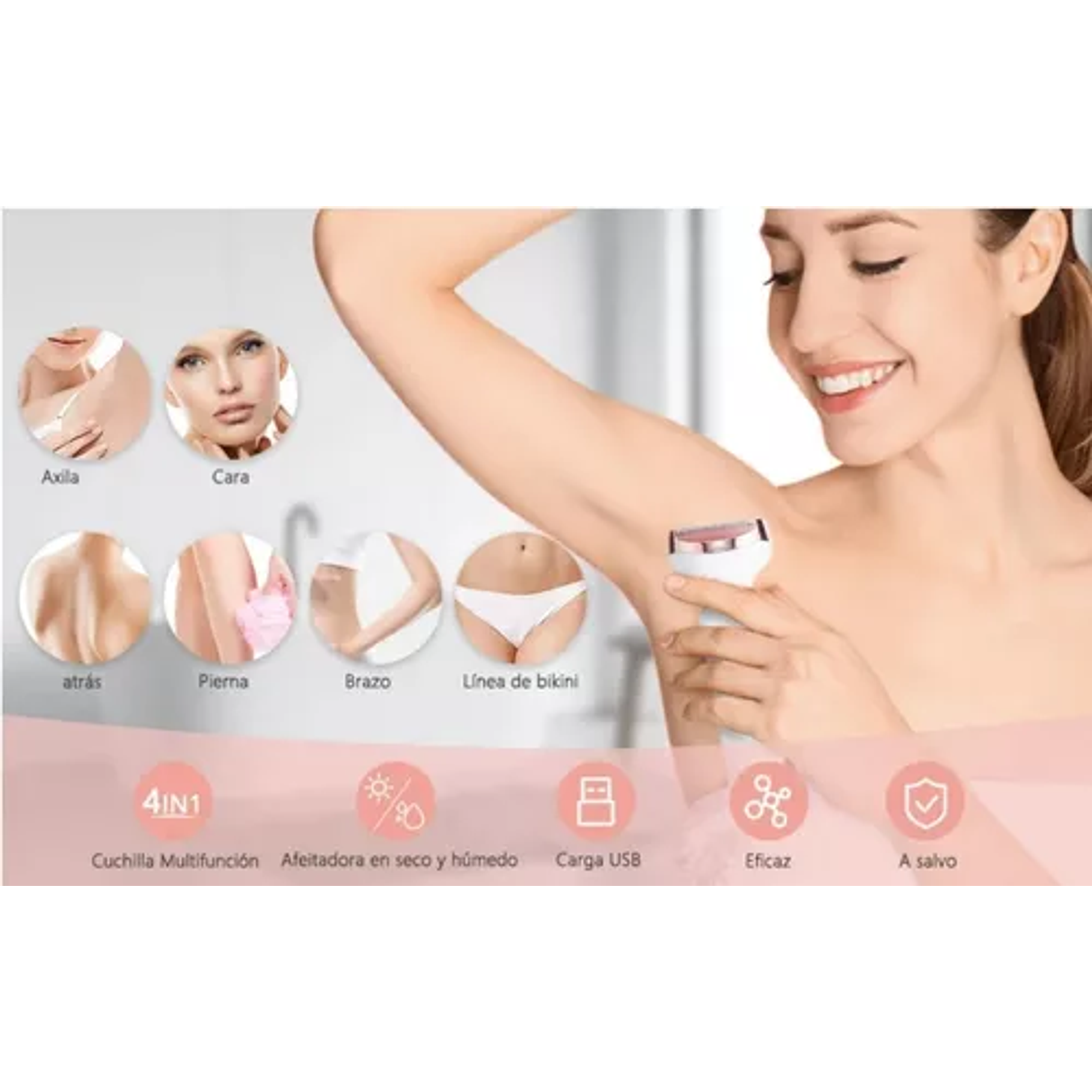 Depiladora 4 En 1 Para Mujer Cejas Rostro Cuerpo Afeitadora 3