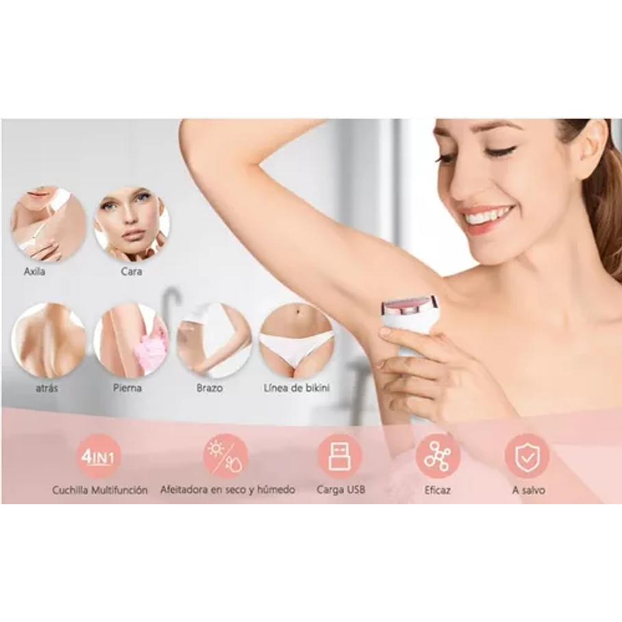 Depiladora 4 En 1 Para Mujer Cejas Rostro Cuerpo Afeitadora 3