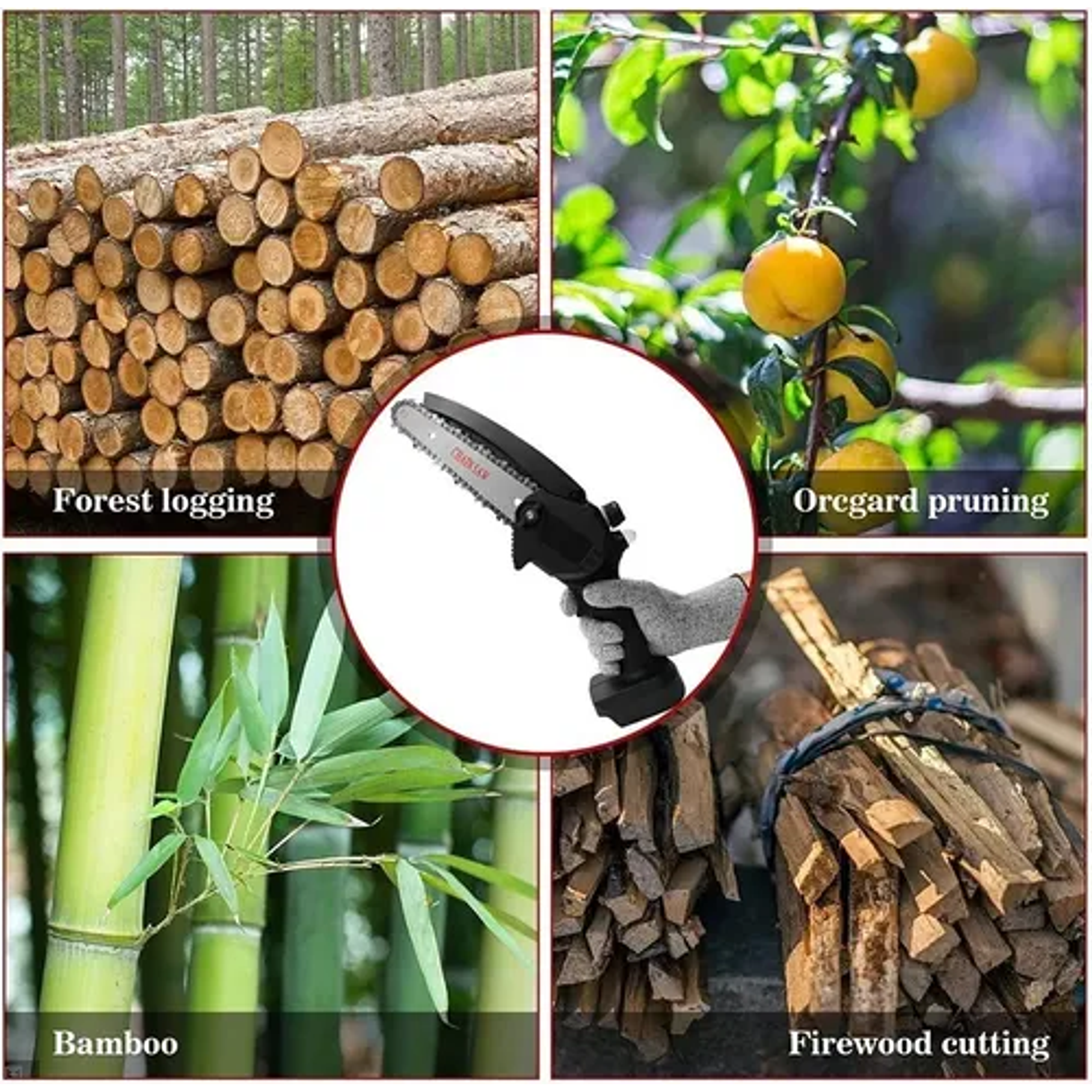 Mini Motosierra Eléctrica Inalámbrica Pequeña De 6 Pulgadas 3