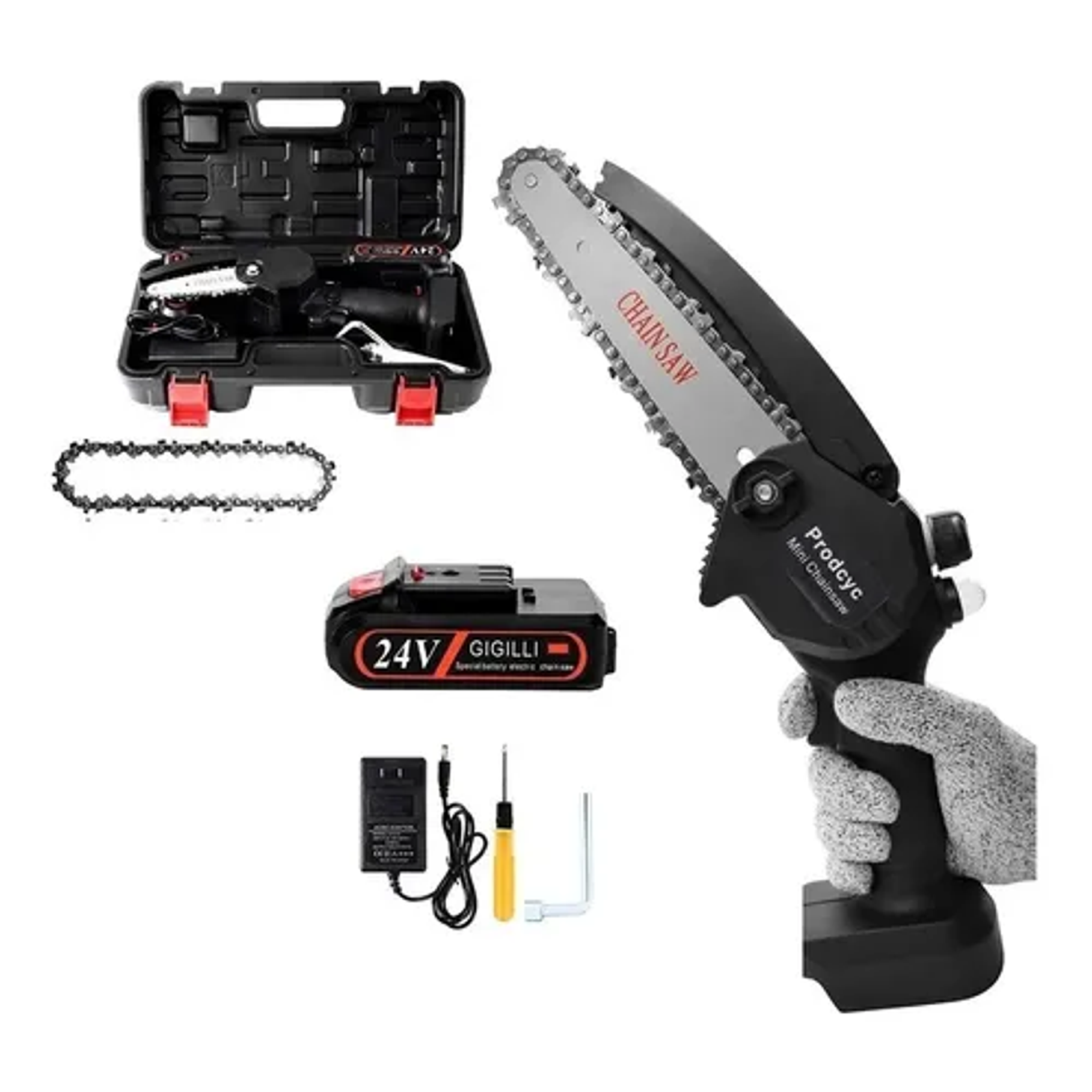 Mini Motosierra Eléctrica Inalámbrica Pequeña De 6 Pulgadas 1