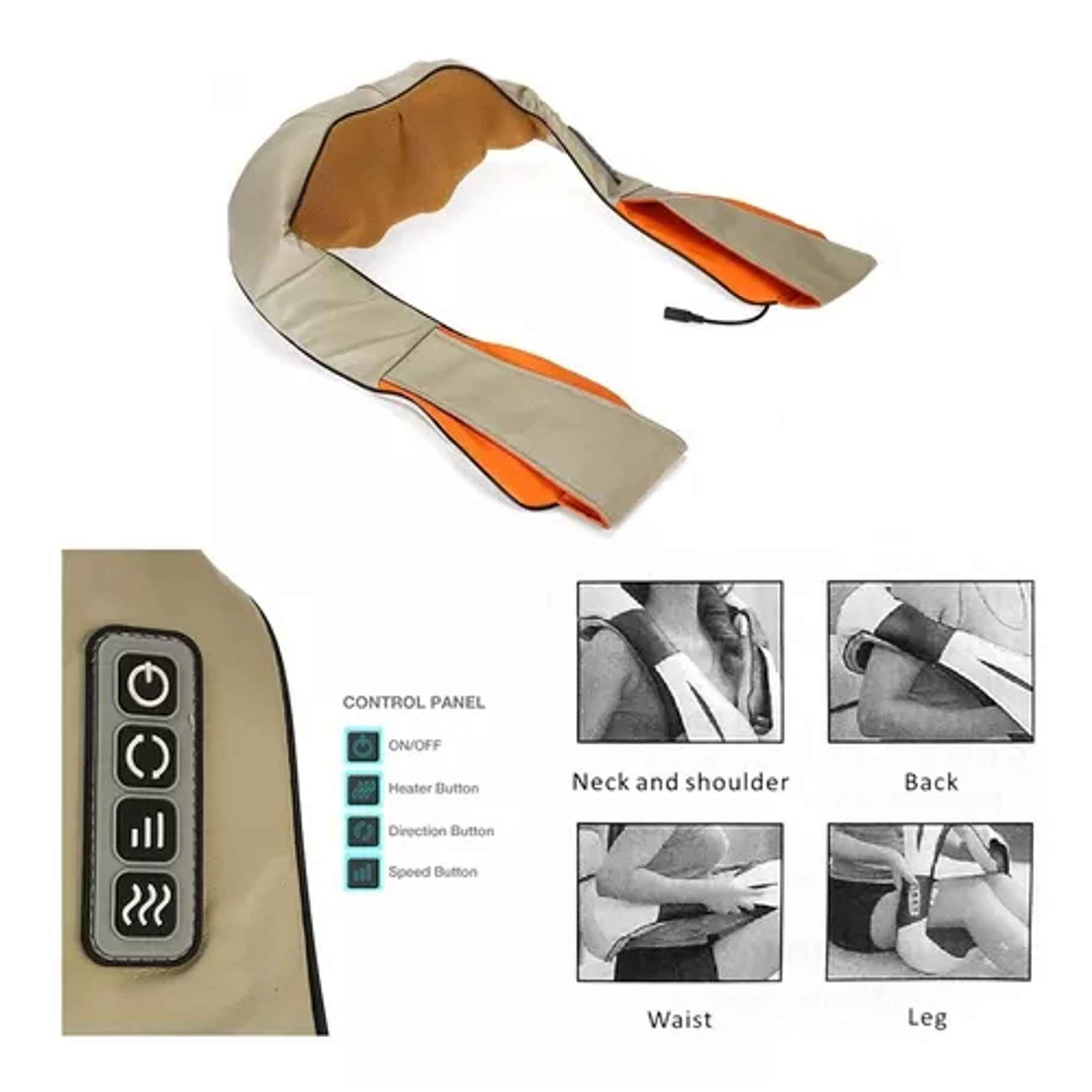 Masajeador Eléctrico Portátil Cervical Beige 110v/220v 4