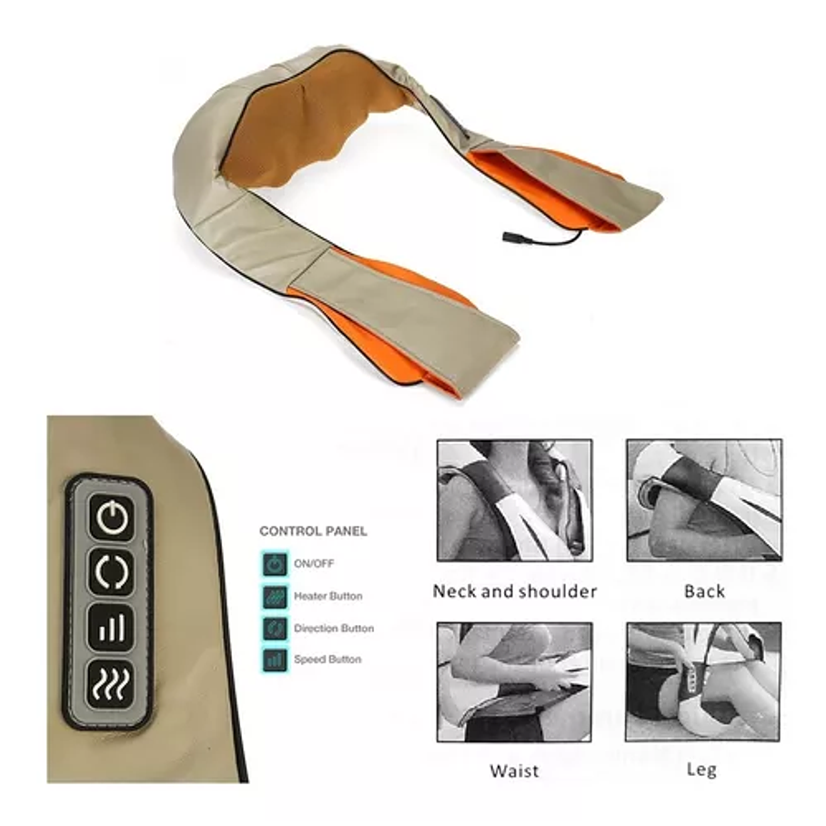 Masajeador Eléctrico Portátil Cervical Beige 110v/220v 4
