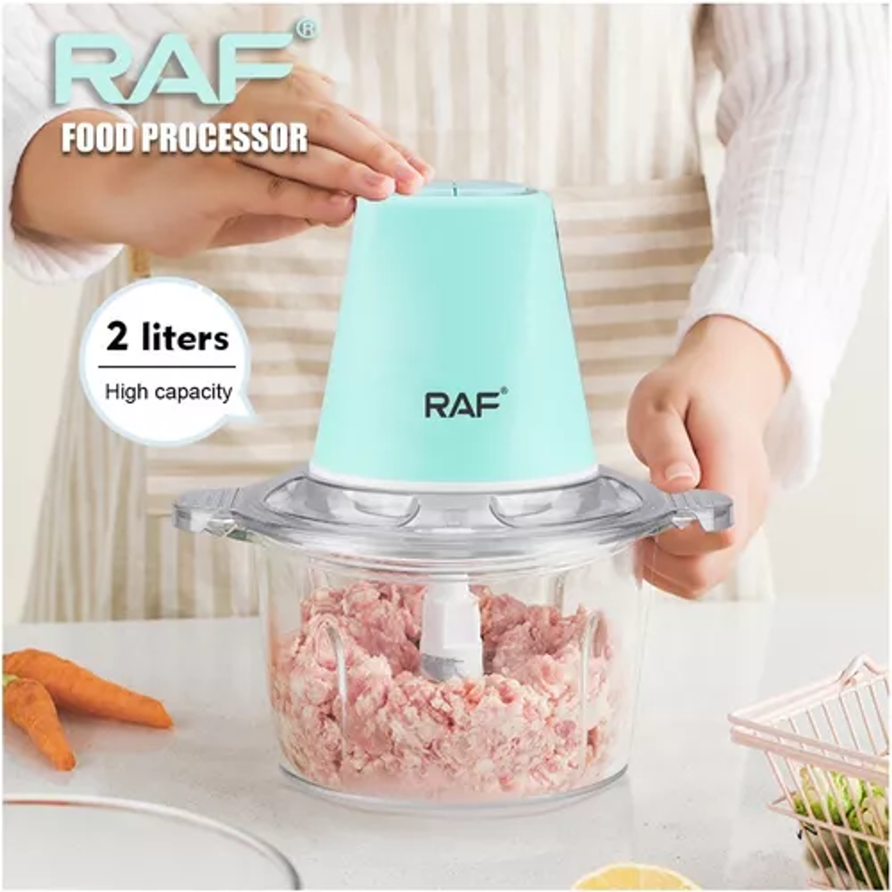 Picadora Procesadora De Alimentos Raf 2 Litros 6