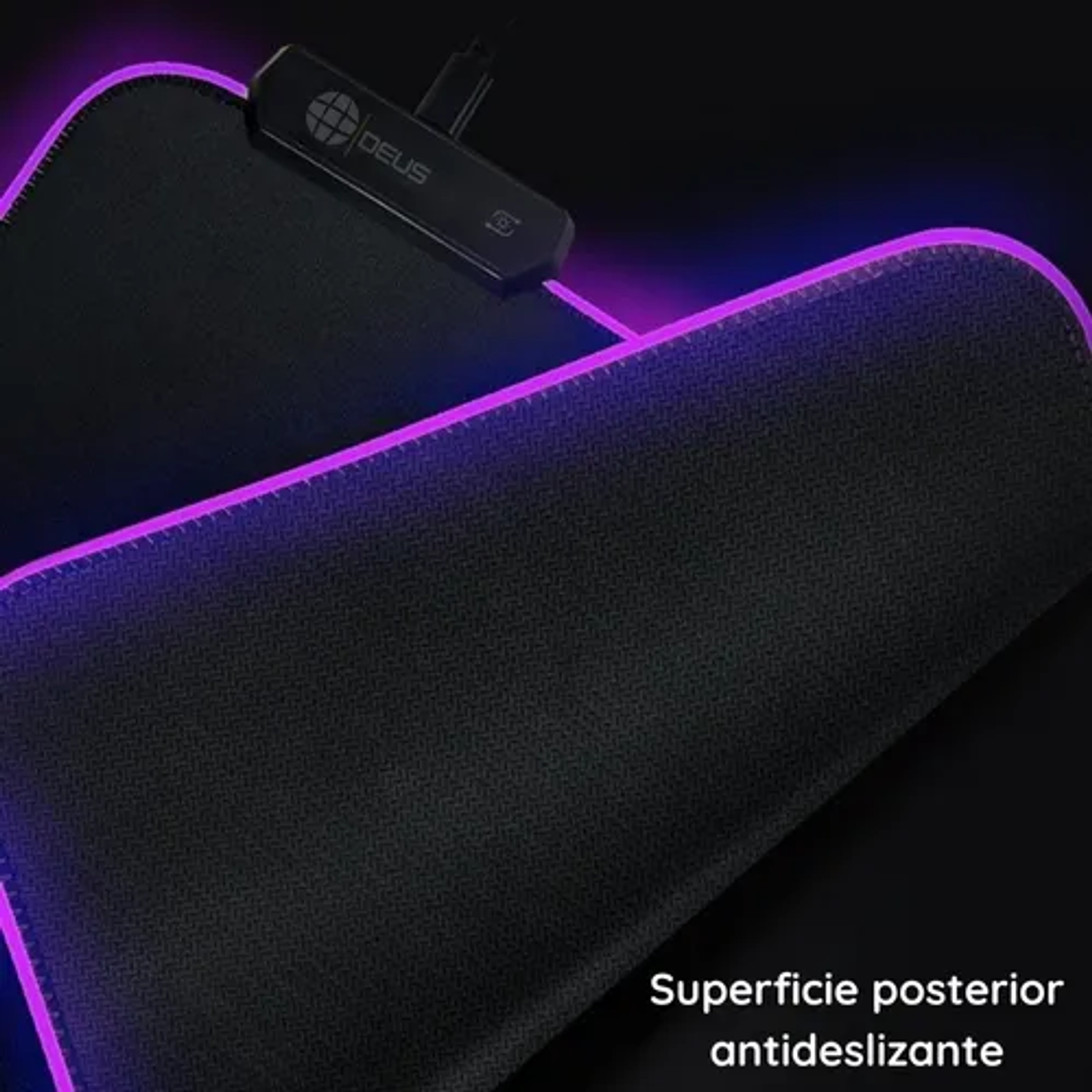 Mouse Pad Alfombrilla Antideslizante Y Luz Led Rgb Gamer 80x30 5